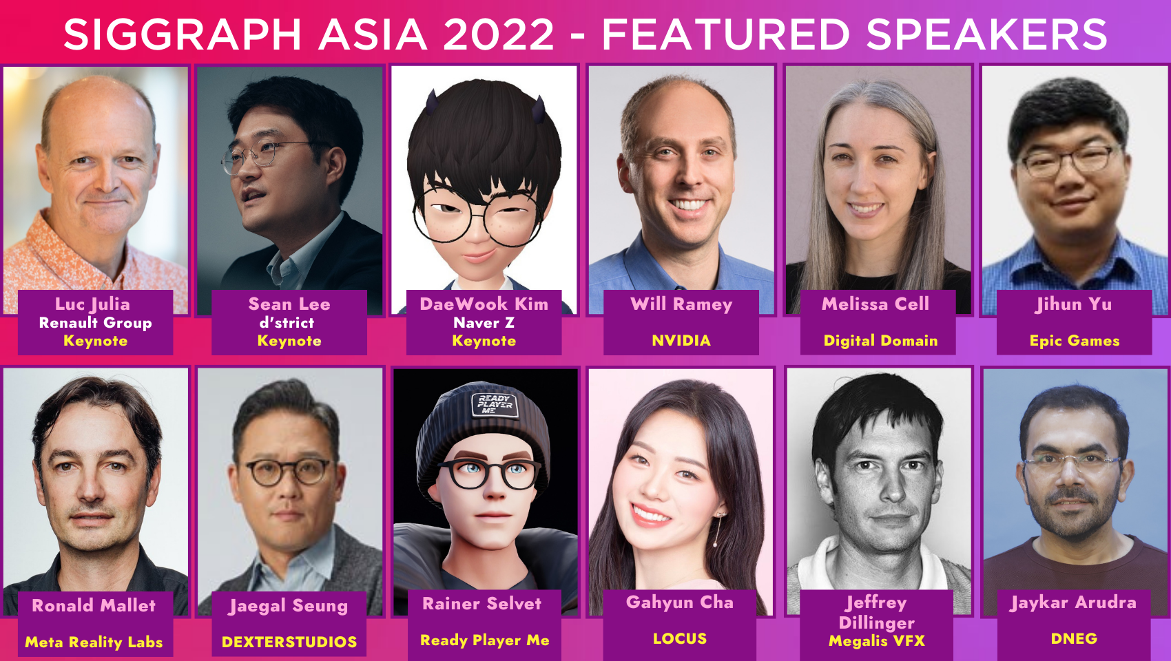 Key Speakers Announced for SIGGRAPH Asia 2022 Daegu